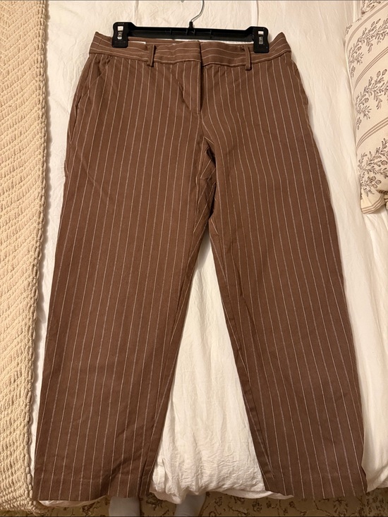 LOFT Pants - LOFT Brown Pinstripe Dress Pants